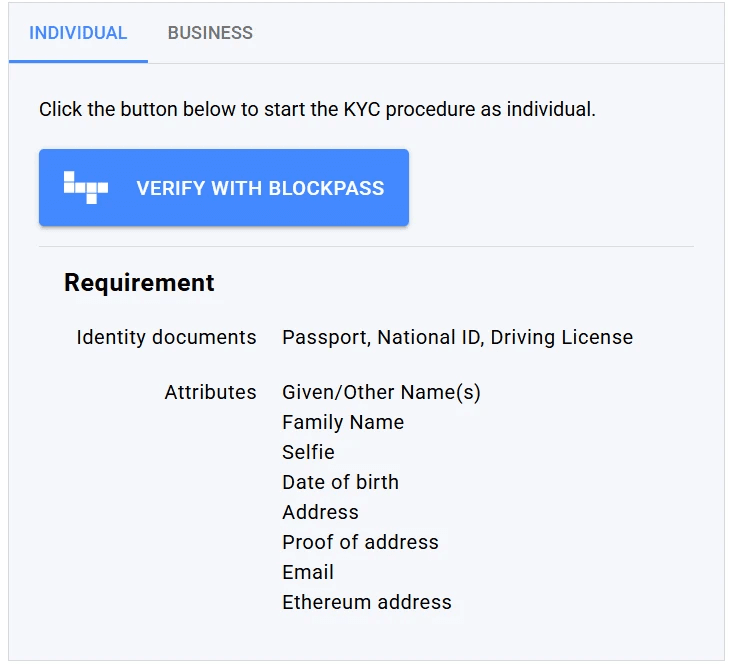 Blockpass KYC Screenshot